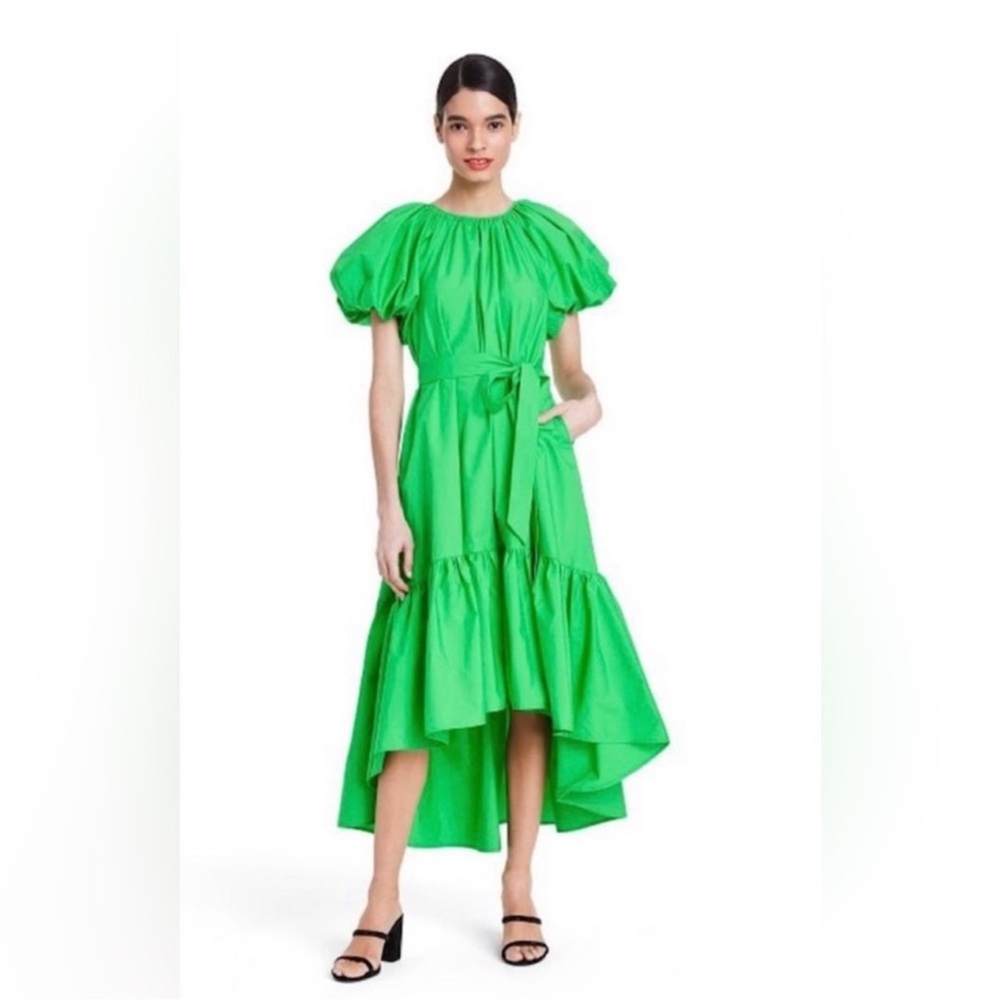 Christopher John Rogers x Target Puff Sleeve Hi-Low Dress in green size M